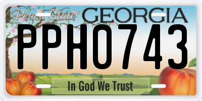 GA license plate PPH0743