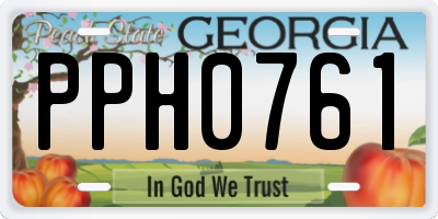 GA license plate PPH0761