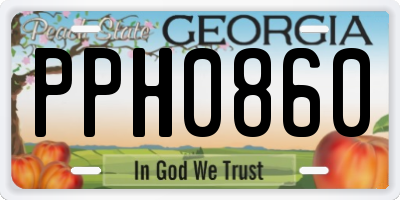 GA license plate PPH0860