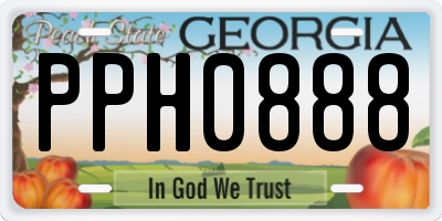 GA license plate PPH0888