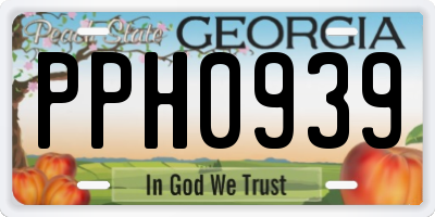 GA license plate PPH0939