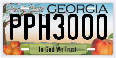 GA license plate PPH3000