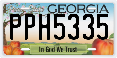 GA license plate PPH5335