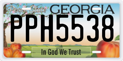 GA license plate PPH5538