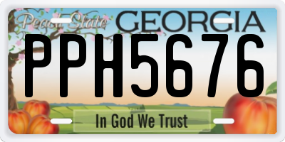 GA license plate PPH5676