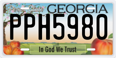 GA license plate PPH5980