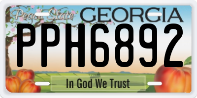 GA license plate PPH6892