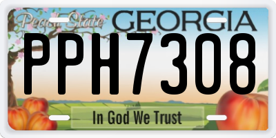 GA license plate PPH7308