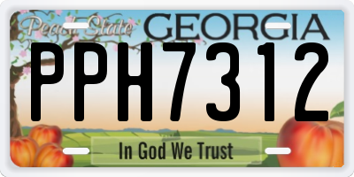 GA license plate PPH7312