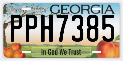 GA license plate PPH7385