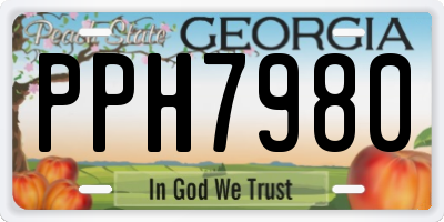 GA license plate PPH7980