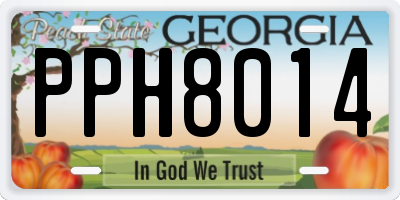GA license plate PPH8014