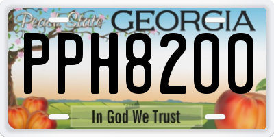 GA license plate PPH8200