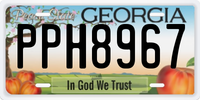 GA license plate PPH8967