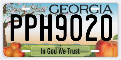 GA license plate PPH9020