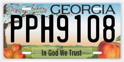 GA license plate PPH9108