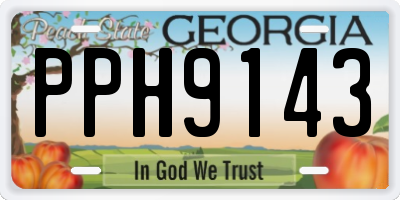 GA license plate PPH9143