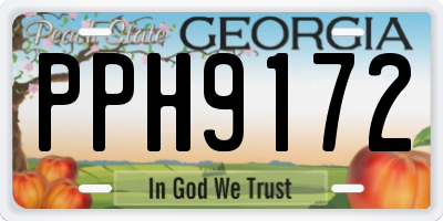 GA license plate PPH9172