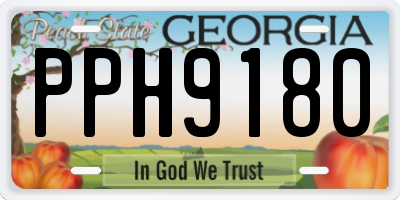 GA license plate PPH9180