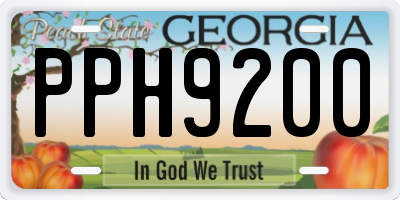 GA license plate PPH9200