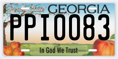 GA license plate PPI0083