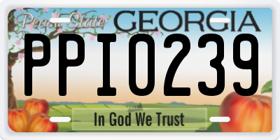 GA license plate PPI0239