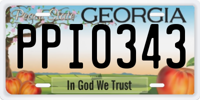 GA license plate PPI0343