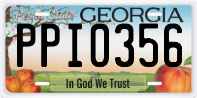 GA license plate PPI0356