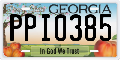 GA license plate PPI0385