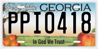 GA license plate PPI0418