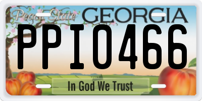 GA license plate PPI0466