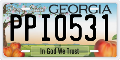GA license plate PPI0531