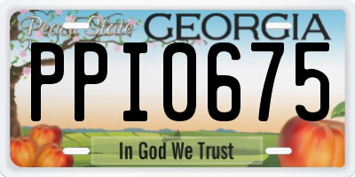 GA license plate PPI0675