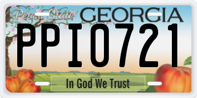 GA license plate PPI0721