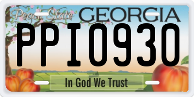 GA license plate PPI0930