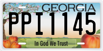 GA license plate PPI1145