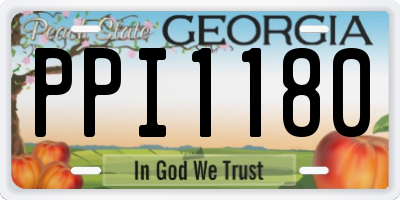 GA license plate PPI1180