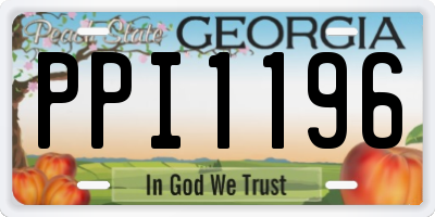 GA license plate PPI1196