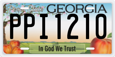 GA license plate PPI1210