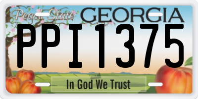 GA license plate PPI1375
