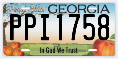 GA license plate PPI1758