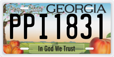 GA license plate PPI1831