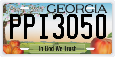 GA license plate PPI3050