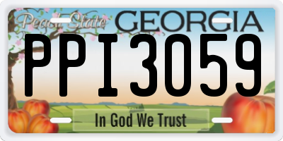 GA license plate PPI3059