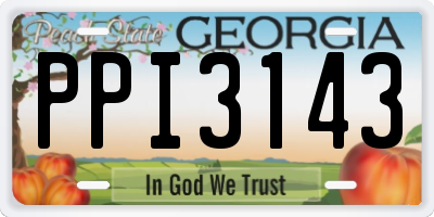 GA license plate PPI3143