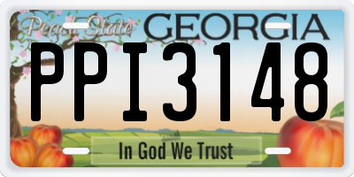 GA license plate PPI3148
