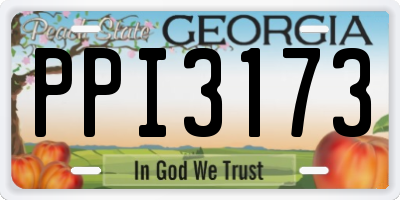 GA license plate PPI3173