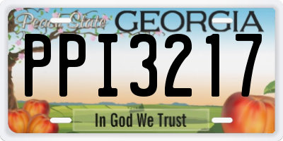 GA license plate PPI3217