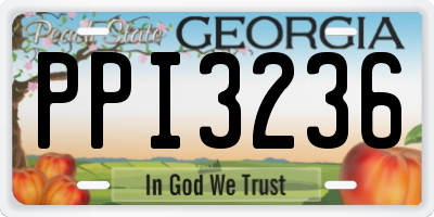 GA license plate PPI3236