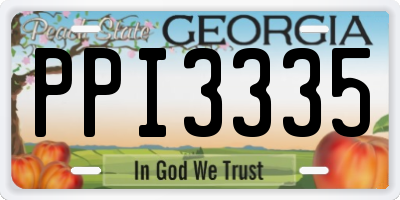 GA license plate PPI3335